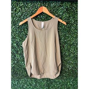 Spanx Casual Fridays Curved Hem Tank Women’s Size Small Dark Khaki